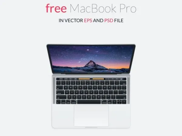 Mockup Showing an Overhead Shot of MacBook Pro 1