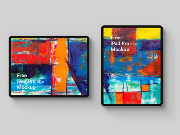 Mockup Showing iPad Pro 2018 Portrait and Landscape Views 1