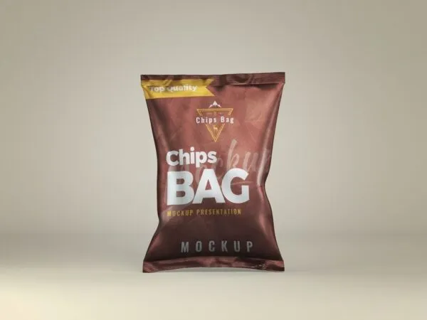 Mockup Showing the Front View of a Simple Chips Bag 1