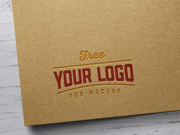 Mockup Shwoing a Kraft Paper Letterpress Logo 1