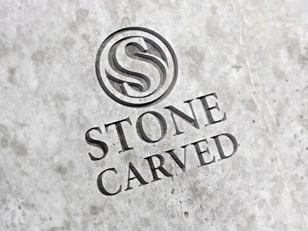 Mockup Text Effect Featuring Perspective Carved Stone Logo 1