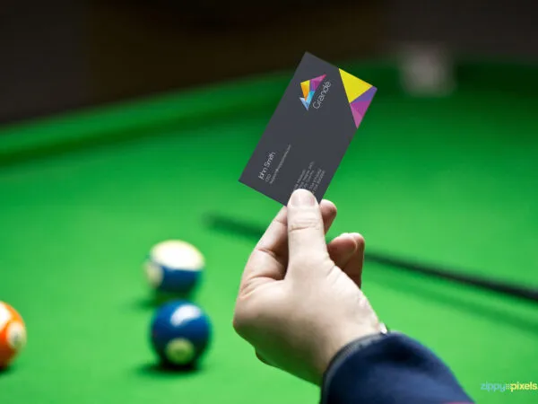 Mockup a Card with Pool Table Background 1