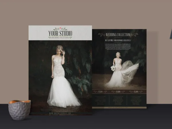 Mockup of 2 A4 Standing Flyers on Table 1