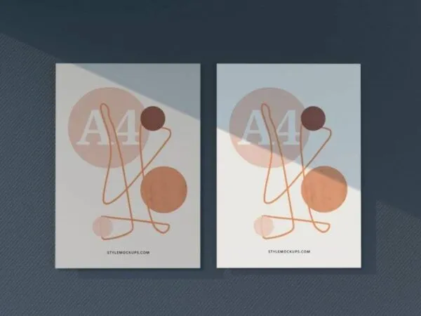 Mockup of 2 Front View Paper Letterheads 1