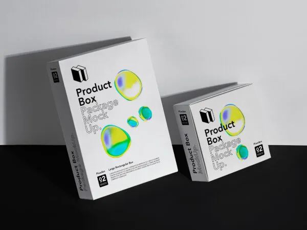 Mockup of 2 Packaging Boxes in Different Sizes 1
