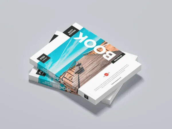 Mockup of 2 Soft Cover Books on Each Other 1
