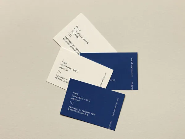 Mockup of Business Cards Lying on Paper 1
