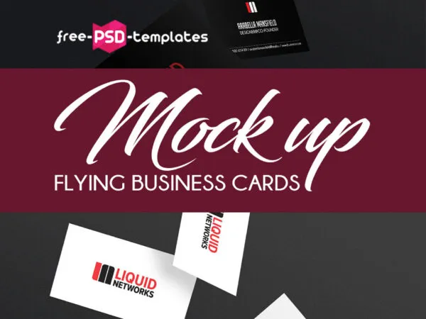 Mockup of Falling Business Cards 1