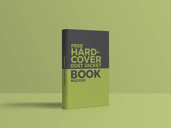 Mockup of Hardcover Books with Dust Jackets Standing in Perspective 1