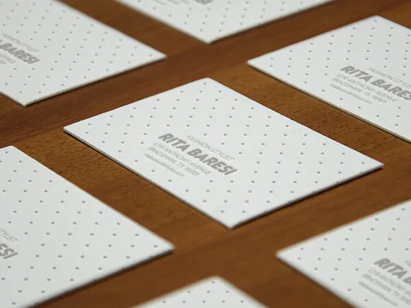 Mockup of Perspective Embossed Business Cards in Grid 1