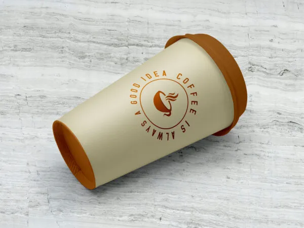Mockup of Simple Coffee Cup Lying on the Floor 1