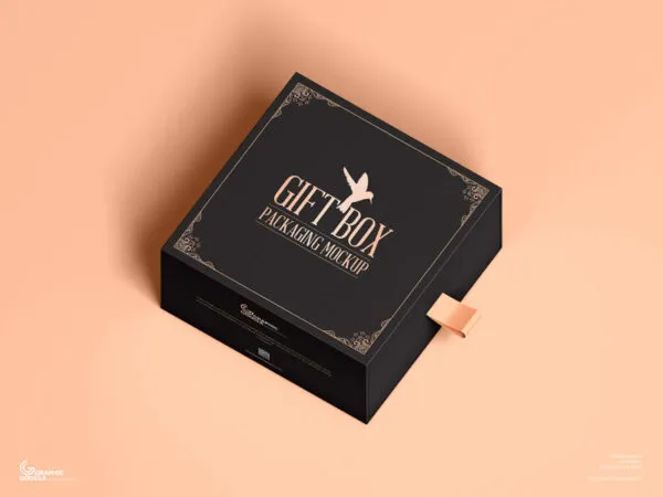 Mockup of Slider Cardboard Gift Box in Perspective 1