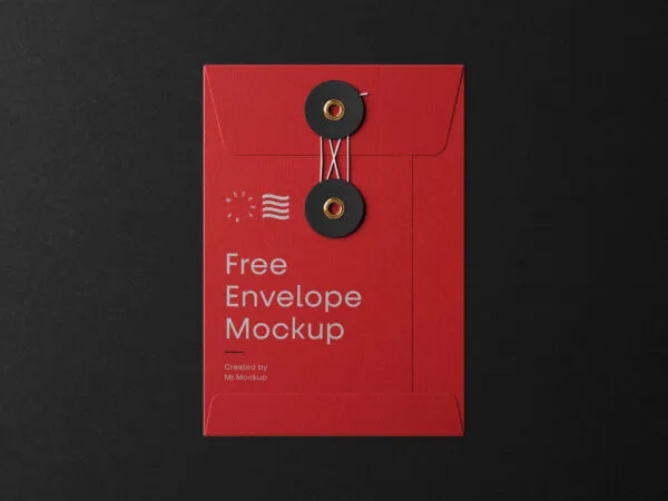 Mockup of Small Envelope with Japanese Washer and a String Closure 1