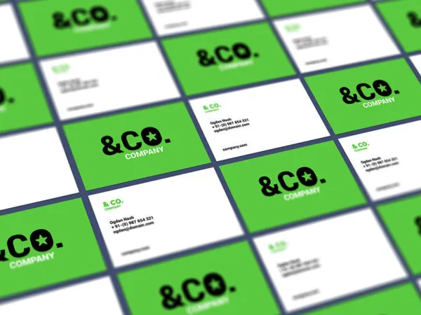 Mockup of Tiled Perspective Business Cards 1