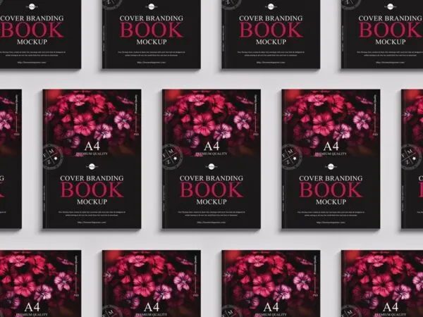 Mockup of Top View A4 Book Covers 1