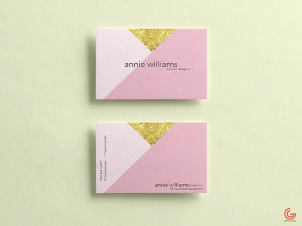 Mockup of Two Horizontal Textured Business Cards in Top View 1