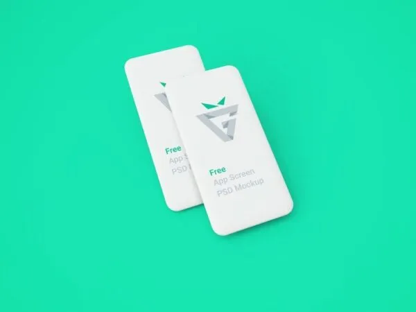 Mockup of Two Overlapping Phone Screens Laid in Perspective 1