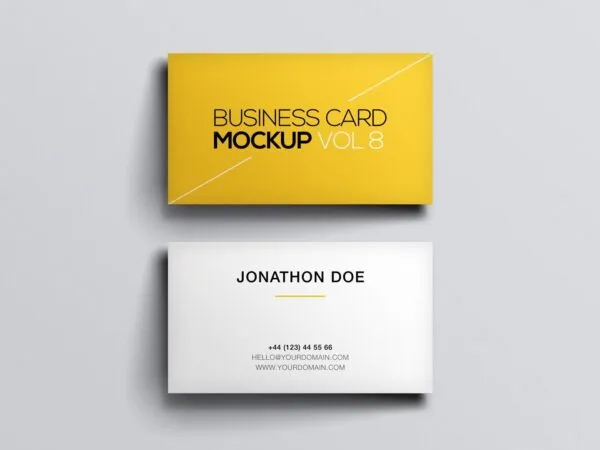 Mockup of Two Simple Close Up Business Cards 1