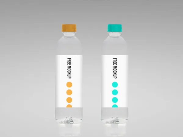 Mockup of Two Slim Water Bottles 1
