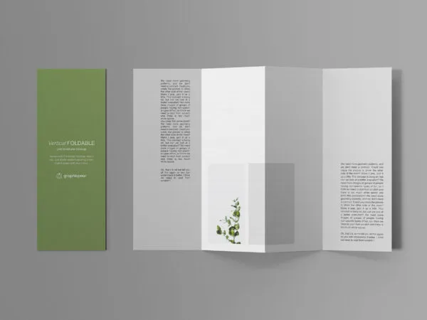 Mockup of Two Vertical Foldable Brochure 1