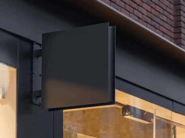 Mockup of a Blinking Sign Outdoor of a Cafe 1