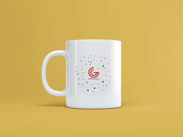 Mockup of a Cylindrical Mug Standing in the Front View 1