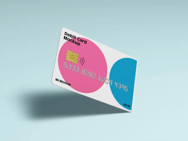 Mockup of a Diagonal Floating Debit Card 1