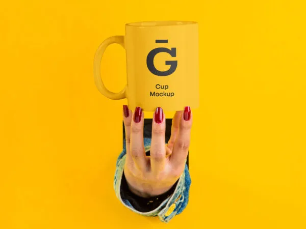 Mockup of a Female Hand Holding a Mug 1