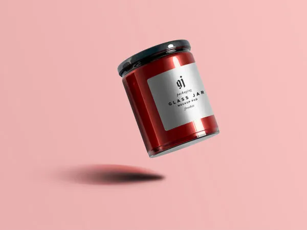 Mockup of a Floating Glass Jar 1