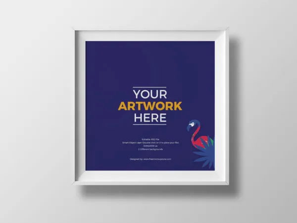 Mockup of a Frame Hung on the Wall in a Front View 1