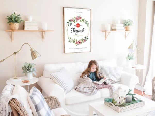 Mockup of a Frame in a Room with a Girl 1