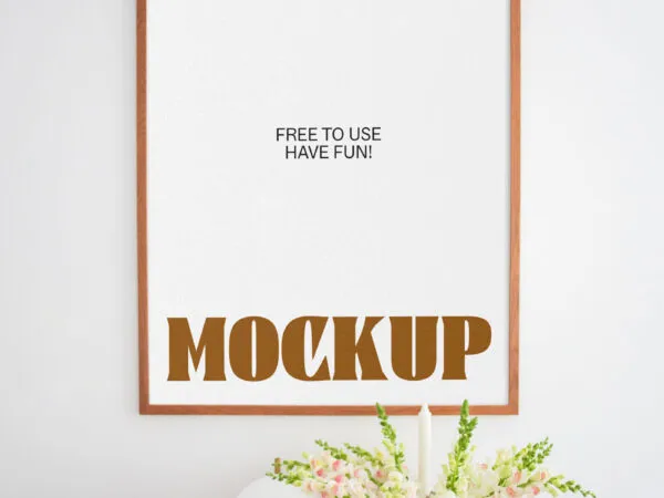 Mockup of a Front View Poster in Living Room 1