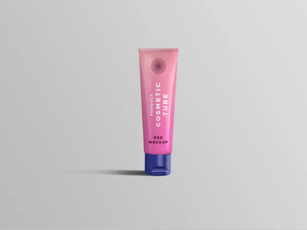 Mockup of a Front View of Standing Cosmetic Tube 1