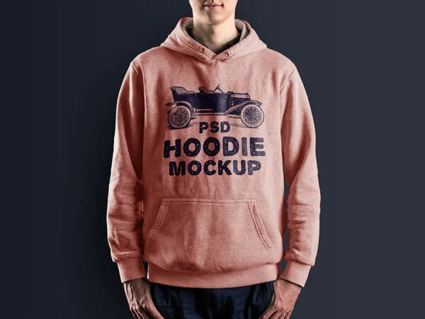 Mockup of a Guy Wearing a Hoodie with a Kangaroo Pocket 1