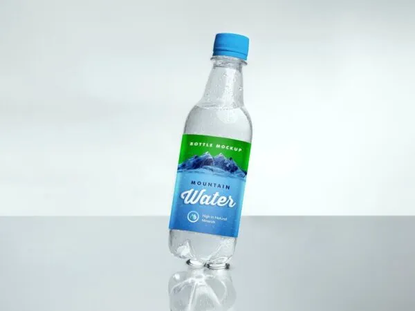 Mockup of a Leaning Small Water Bottle 1