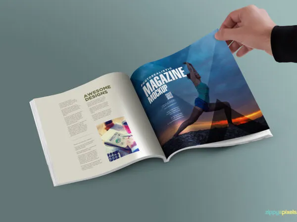 Mockup of a Magazine with Customizable Inner Page Design 1