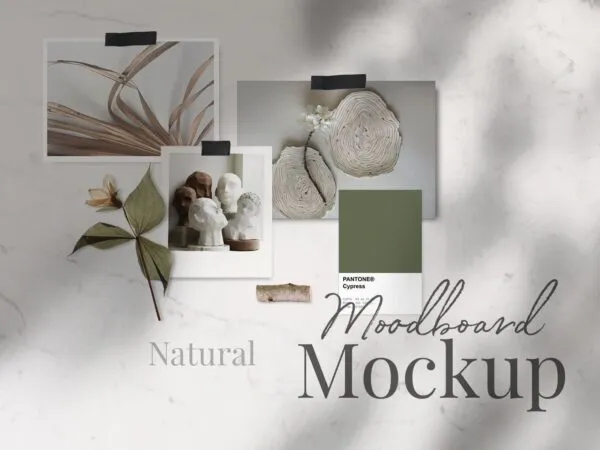 Mockup of a Natural and Floral Moodboard 1