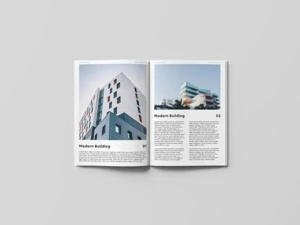 Mockup of a Open Magazine on a Solid Background 1