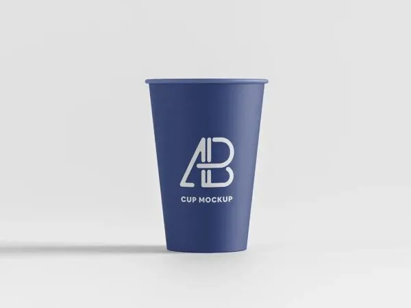 Mockup of a Paper Cup Placed on a Solid Background 1