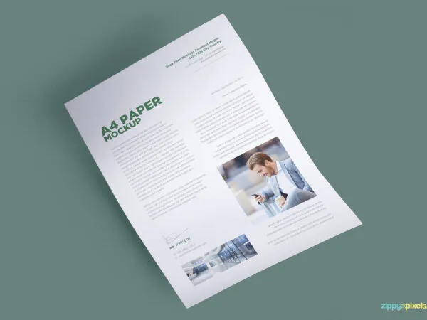 Mockup of a Paper in A4 Size 1