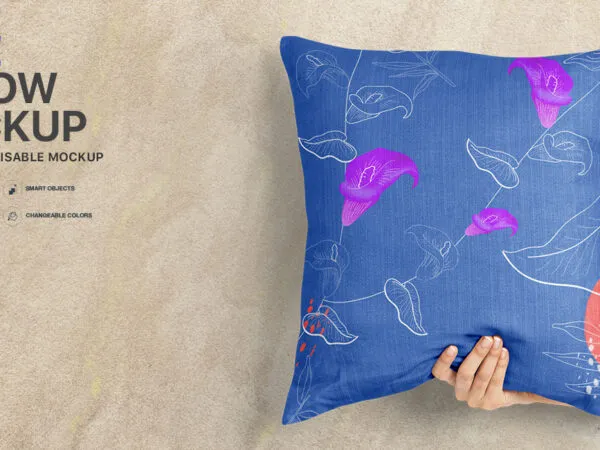 Mockup of a Pillow in a Hand of a Person 1