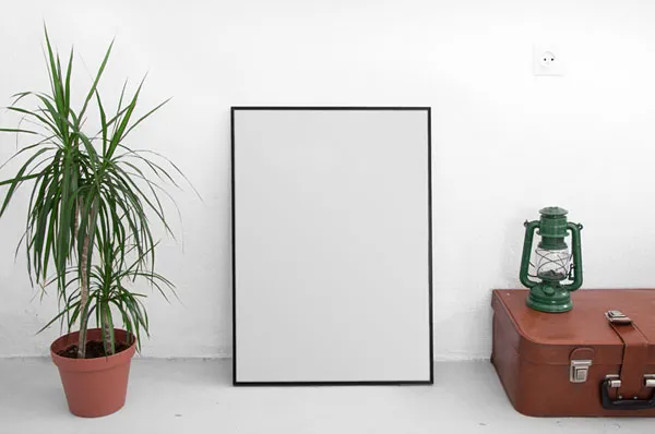 Mockup of a Poster Leaning Against the Wall 1