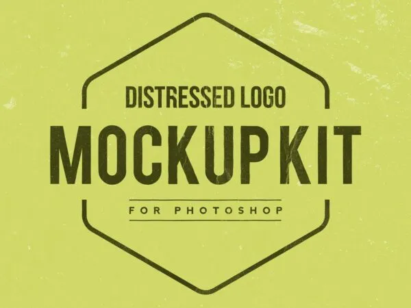 Mockup of a Set of Distressed and Grungy Logos 1