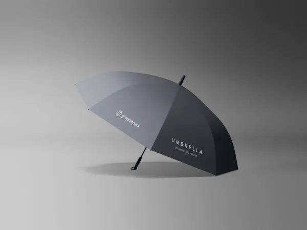 Mockup of a Simple Umbrella Lying on a Flat Surface 1