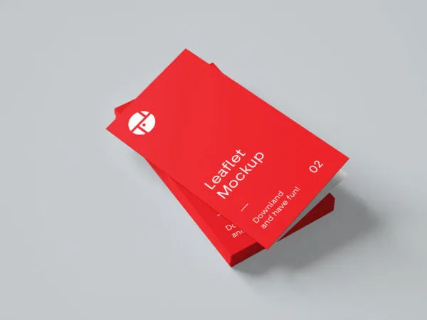 Mockup of a Two fold and Stacked Brochures 1