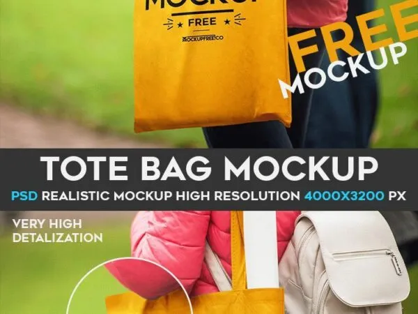 Mockup of a Woman Carrying a Tote Bag 1