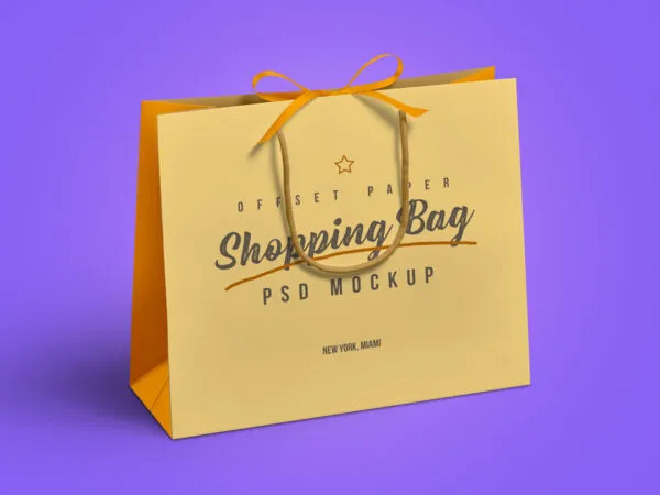 Mockup of an Offset Paper Turn Top Shopping Bag 1