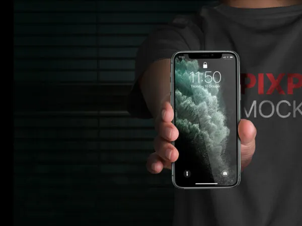 Mockup of iPhone 11 Pro in a Persons Hand 1