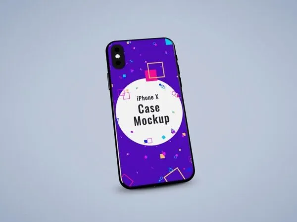 Mockup of the iPhone X Case Standing in Front View 1