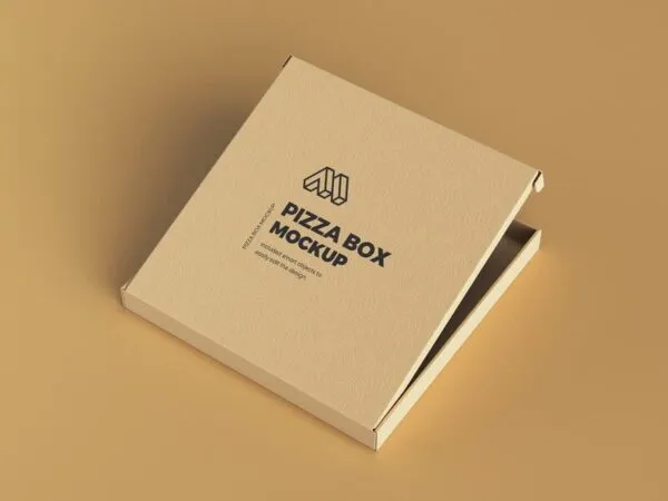 Mockup that Shows a Half Opened Pizza Box 1
